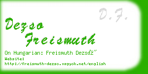 dezso freismuth business card